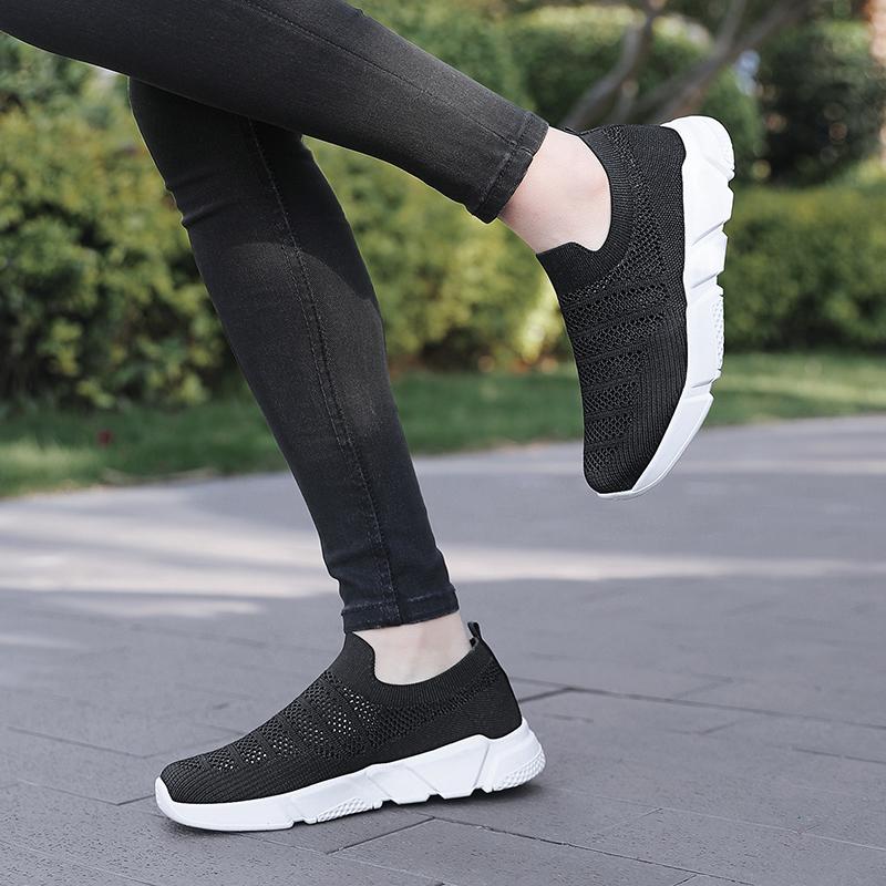 Fashion Sneakers Women Shoes Knitting Sock Sneakers Women Slip On Flat Laides Walking Shoes Man Flats Tenis Famela Plus Size