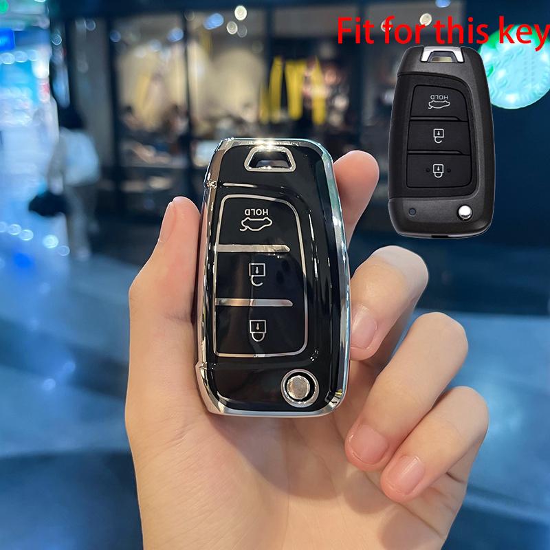 TPU-Autoschlüsselabdeckung, Shell-Halter für Hyundai Tucson Sonata Elantra I40 Celesta I35, Schlüsseletui, schlüsselloses Kappenzubehör