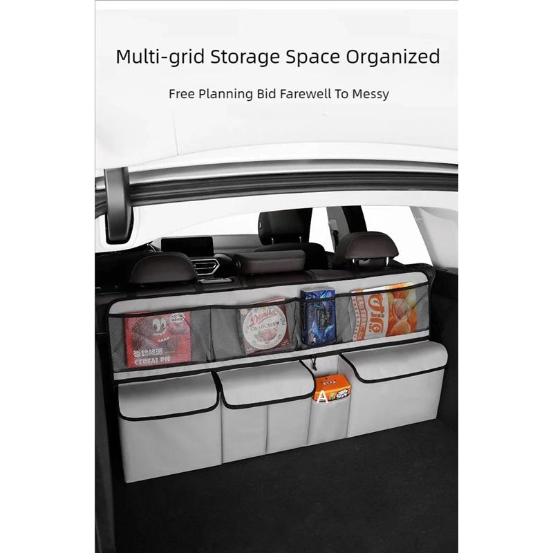 Car Trunk Storage Bag SUV Car Seat Back Hanging Bag Multi Functional Storage Mesh Bag Car Interior Storage Items