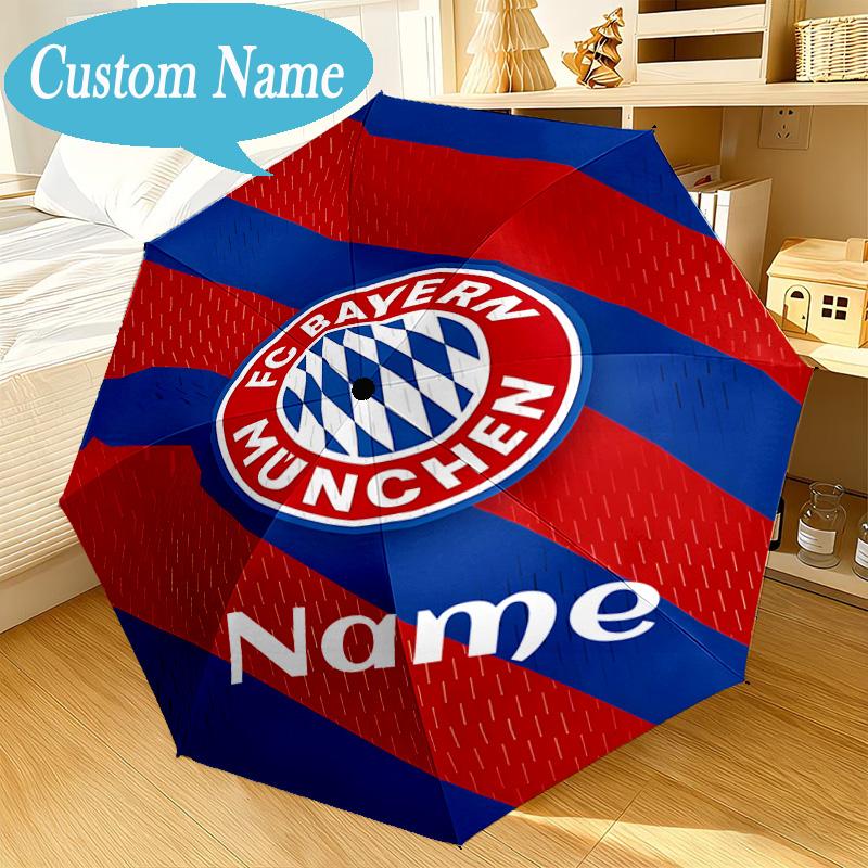 Custom Name Umbrella Bayern Munich Crest Umbrella 8-Frame for Travel, Camping, Casual Lightweight Portable, Essential for Family Gifts