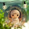 Halloween Mummy Wind Spinner Metal Hanging Decor for Outdoor Garden Yard Party No Power Needed Cute Bandaged Design Festive Ambiance
