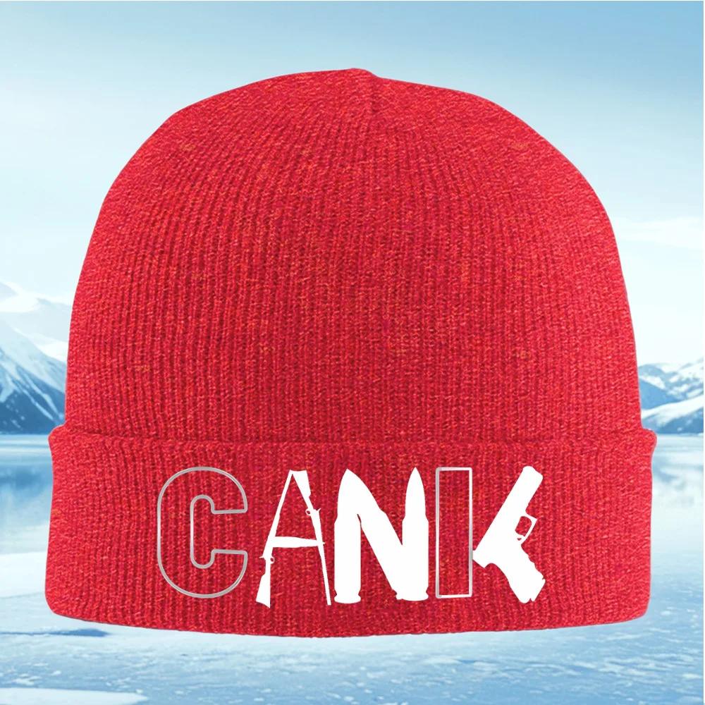Firearms And Ammunition Shaped Words Unisex Women Unisex Knitted Hat Beanie Pullover Cap Winter Thermal Warm Christmas Outdoor Cycl