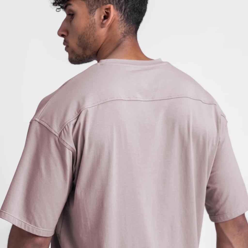 Summer Loose Sports T-shirt for Men Solid Color Cotton Round Neck Short Sleeve Hem Slit White T-shirt