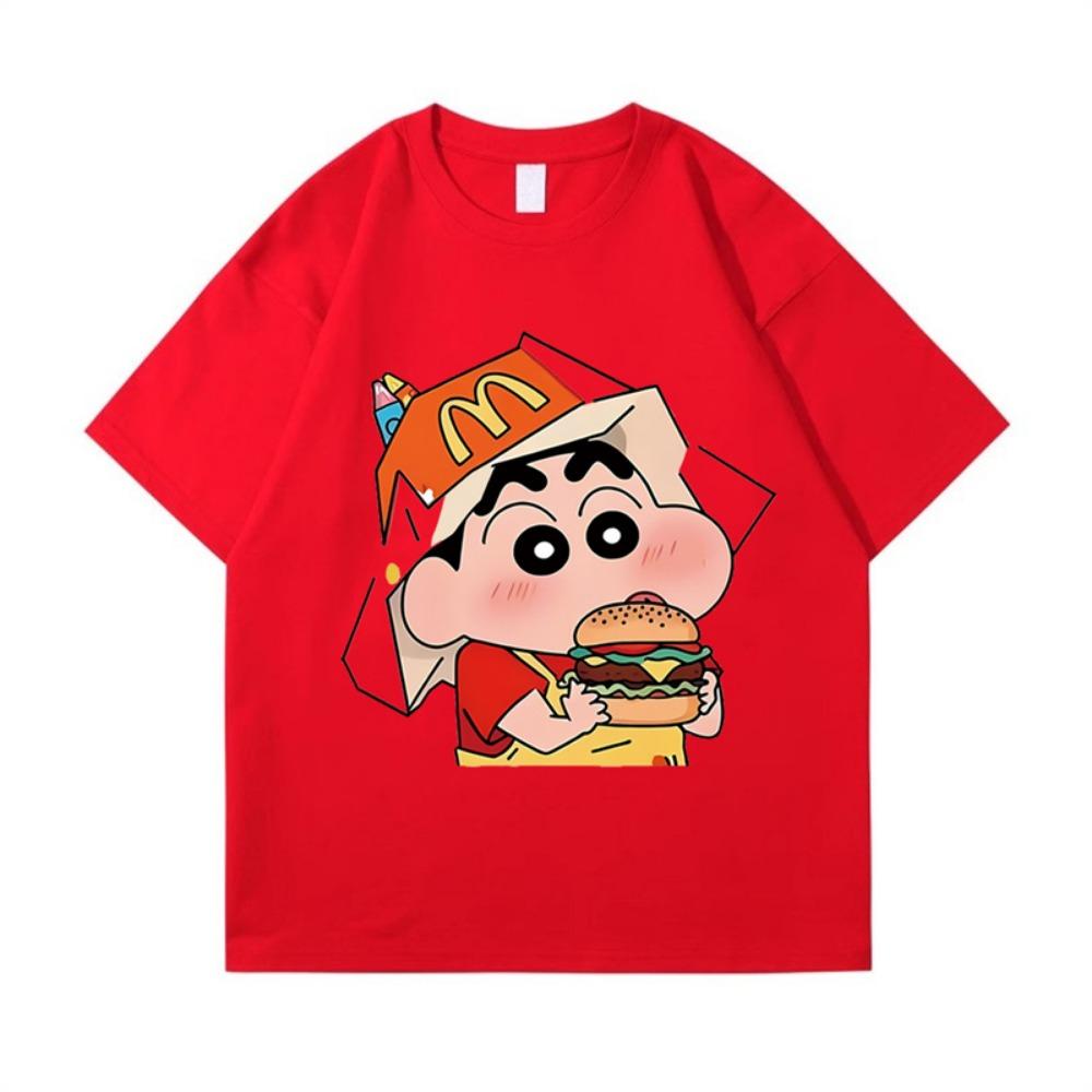 2025 Sommer Mode Crayon Shin Gedrucktes Lässiges Damen T-Shirt Kurzarm Street Y2k Harajuku Lockeres T-Shirt Damen Kawaii Top