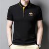 Men's Short-Sleeve Embroidered Polo Shirt - Casual Fit, Ideal for Middle-Aged and Young Adults, Summer Collection.