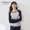 Mark Fairwhale Women's Slim Fit Colorblock Long Sleeve T-Shirt