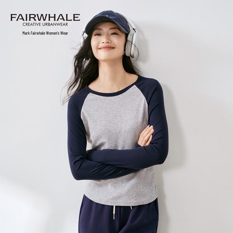Mark Fairwhale Women's Slim Fit Colorblock Long Sleeve T-Shirt