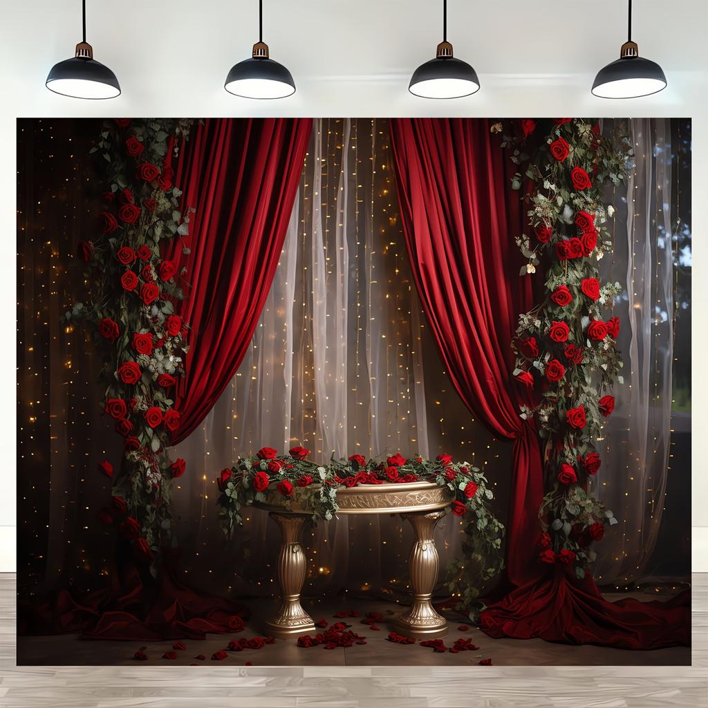 White lace, red flower wall background, wedding bride shower, ladies party, red flower wall photography background
