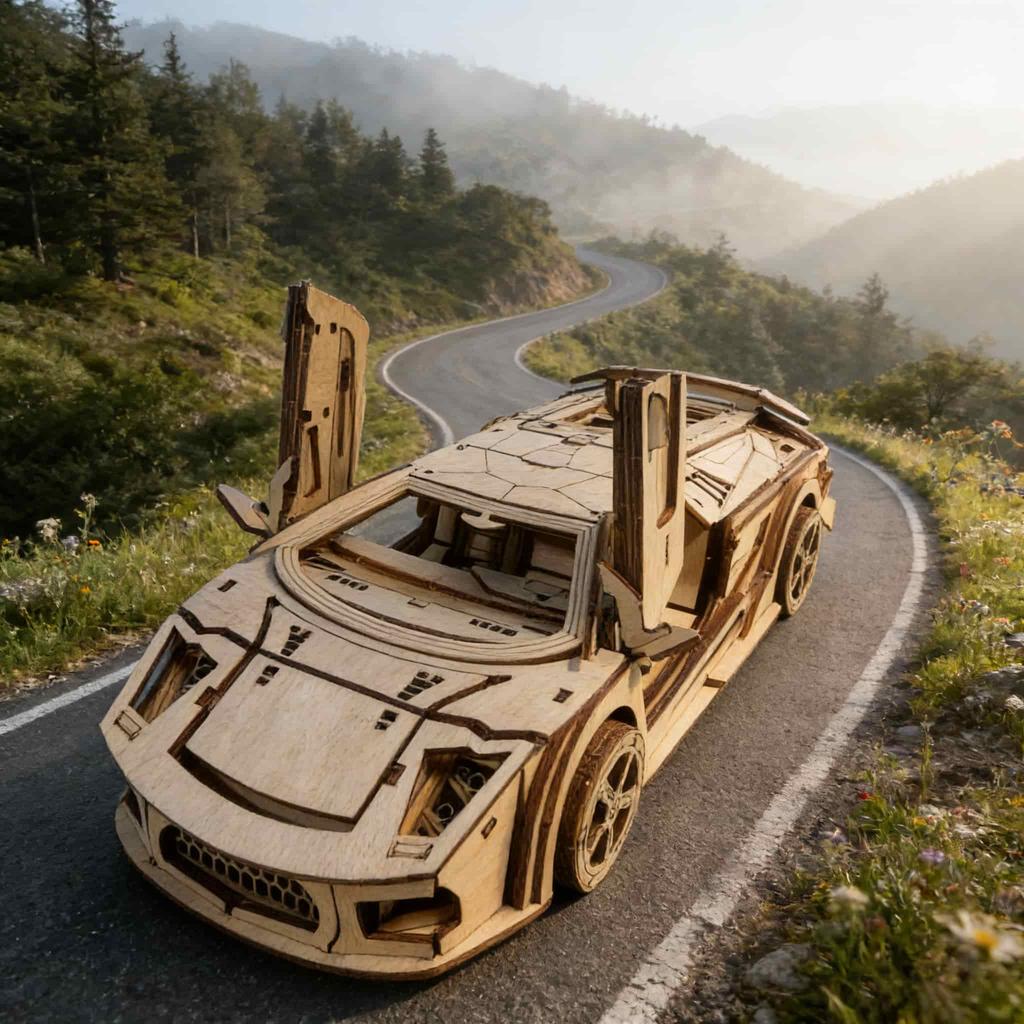 Sports Car 3D Wooden Puzzle Miniature Kit DO-IT-YOURSELF Imaginative Present Home Decor Household Goods Unique Present