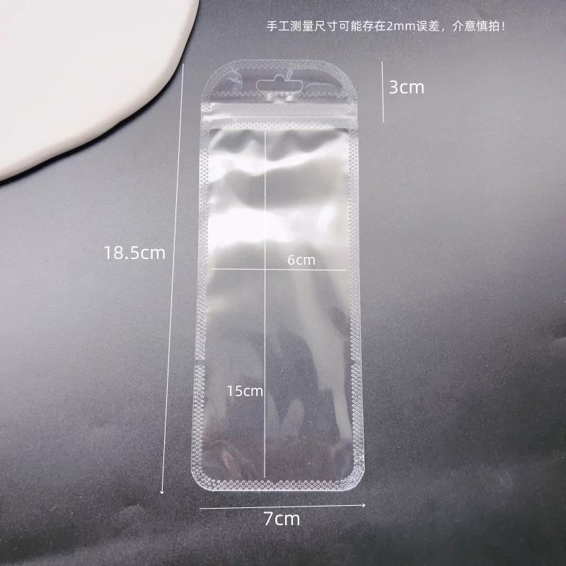 Thick Transparent Self Sealing Sack High Definition Bone Sealing Bag Jade Bracelet Accessories Storage Dust-proof Packaging Pouch with Hanging Hole