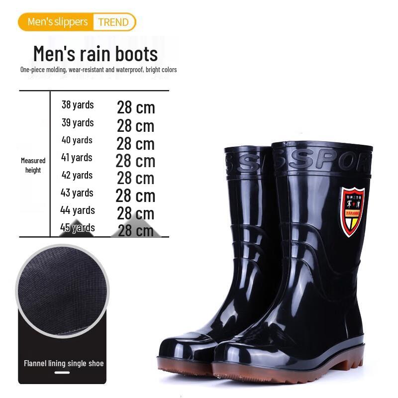 Men s Mid-Calf Waterproof Work Rain Boots