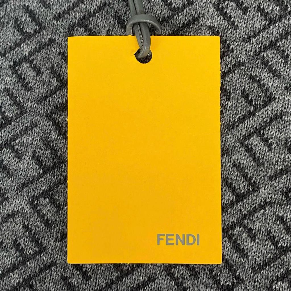 Pristine FENDI Scarf Micro Zucca Pattern gray wool mens Used