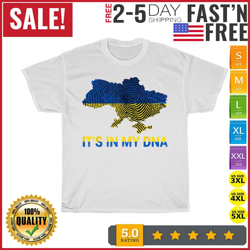 It's In My DNA Ukrainian Flag Shirt I Stand With Ukraine T Shirt Mens Womens Tees Top Men Women NEW