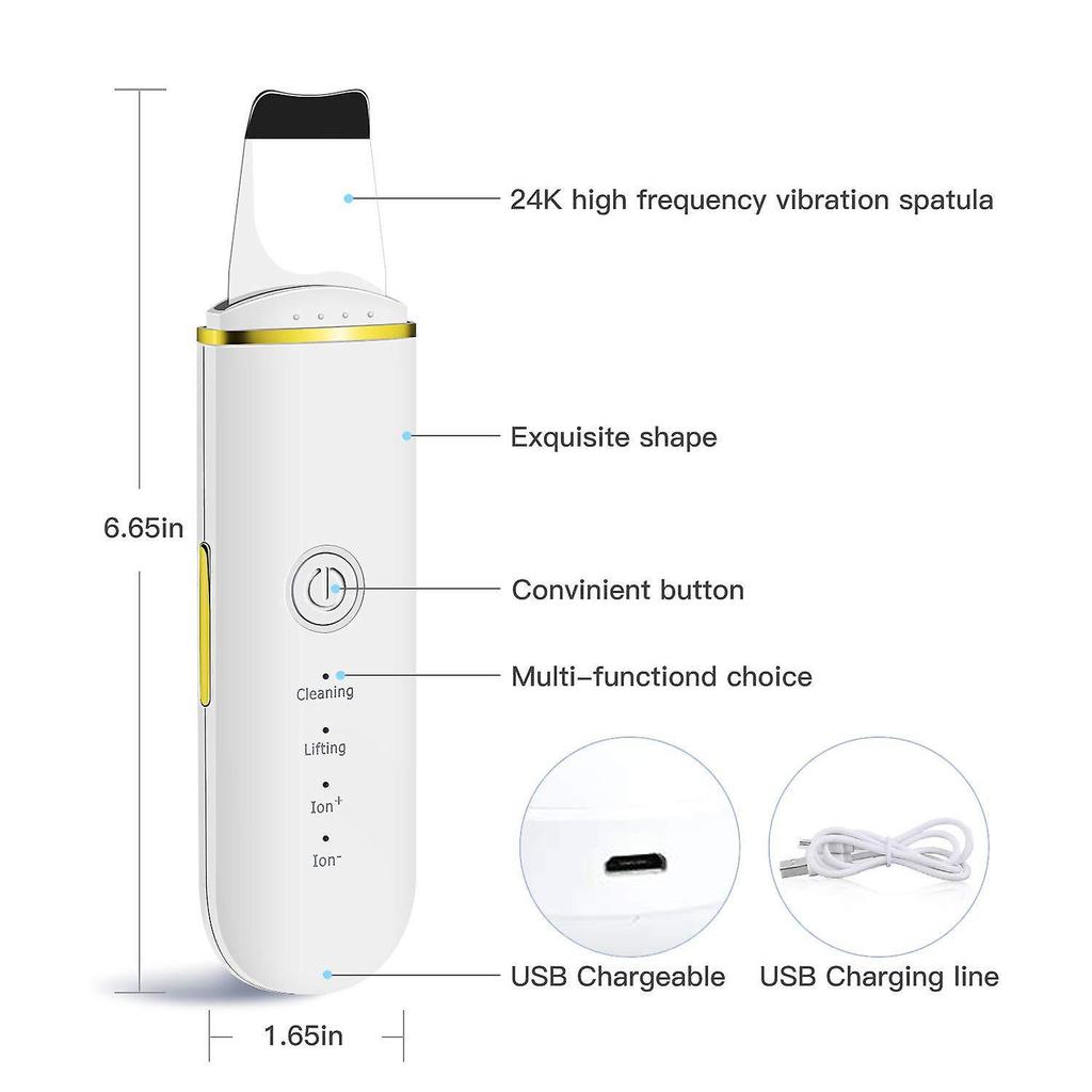 Pxcl Ultrasonic Skin Scrubber Face Scrubber Cleaner Skin Scrubber Cleaning Instrument Pore Cleaner Ultrasonic Vibration Peeling Facial Massage Device