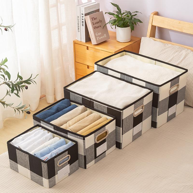 Bedroom Retro Solid Color Storage Box Fabric Printing Animal Pattern Clothing Storage Box Drawer Storage Box