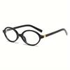 Retro Oval Fashion Glasses with Anti-Glare Lenses - Chic Small Frame Ideal for Party Wear & Travel Glasses Accessories