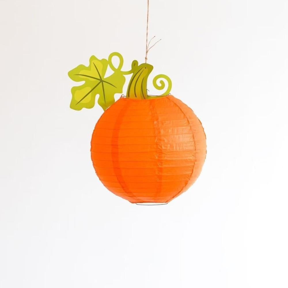 Paper Hanging Pumpkin Lantern Round Shape Halloween Lantern Decoration Outdoor Decor 15 cm(5.91 in)