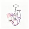 Mini 2D Flat Stethoscope Keychain Cute Creative Bag Pendant for Nurses Doctors Key Decor Medical Themed Holiday Souvenir Gift