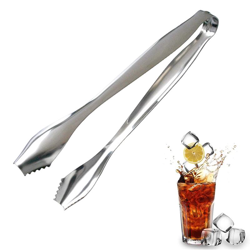 

7 Inch Ice Cube Tongs For Jumbo Ice Balls And King Cubes, Stainless Steel Material Tongs For Bucket, Fish Mouth Design серебряный