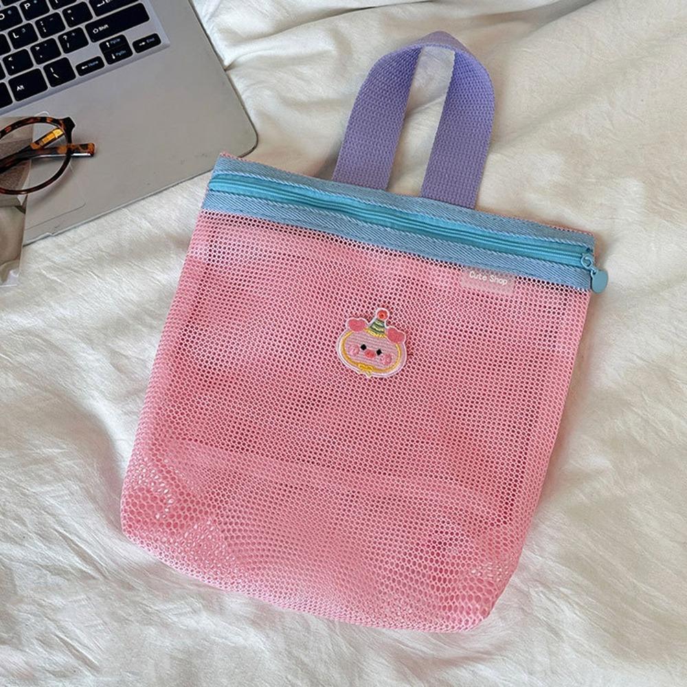 

Makeup Brush Women Cosmetic Bag Student Stationery Zipper Makeup Bag Mesh Storage Bag Travel Wash