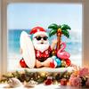 3D Illusion Santa Claus Wall Sticker Self Adhesive Removable No Damage Living Room Bedroom Decor