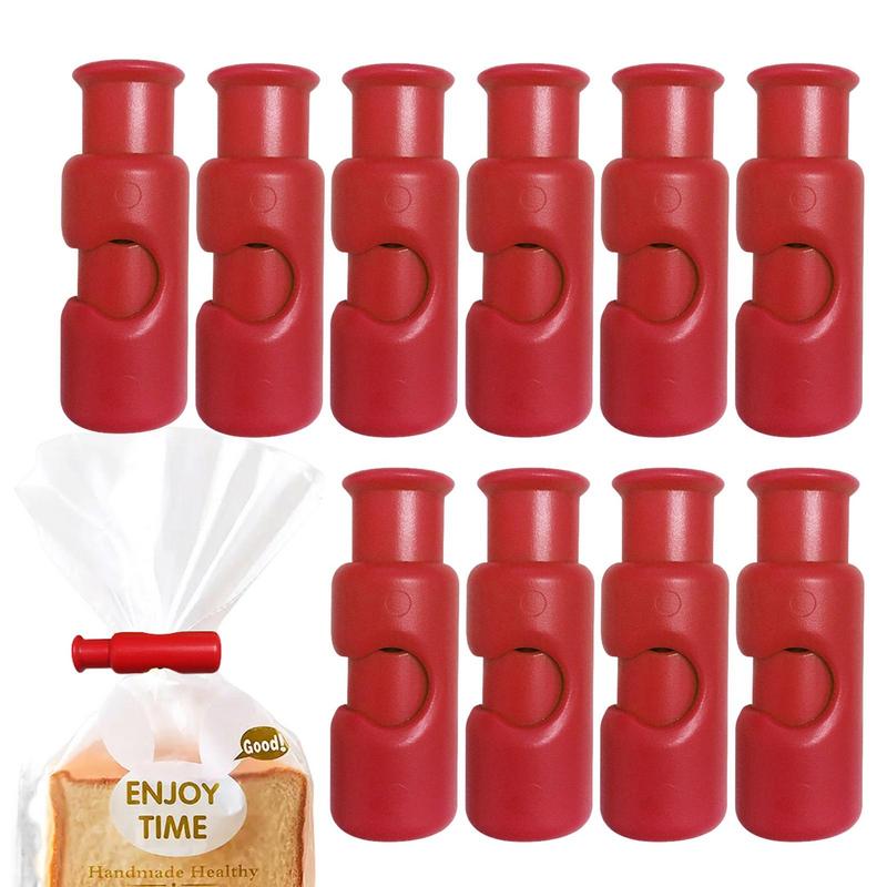 Bag Clips For Food 10pcs Food Bag Squeeze Clips Easy To Squeeze Lock Release Squeeze And Lock Bread Bag Clips For Snack Bag красный 990₽