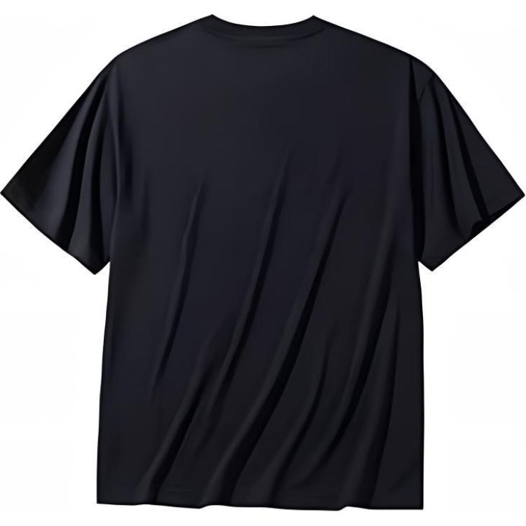 Anta Sport Lifestyle Series Letter Print Round Neck Straight Fit Knitted Short Sleeve T-Shirt Unisex Tops Black 152438110-4