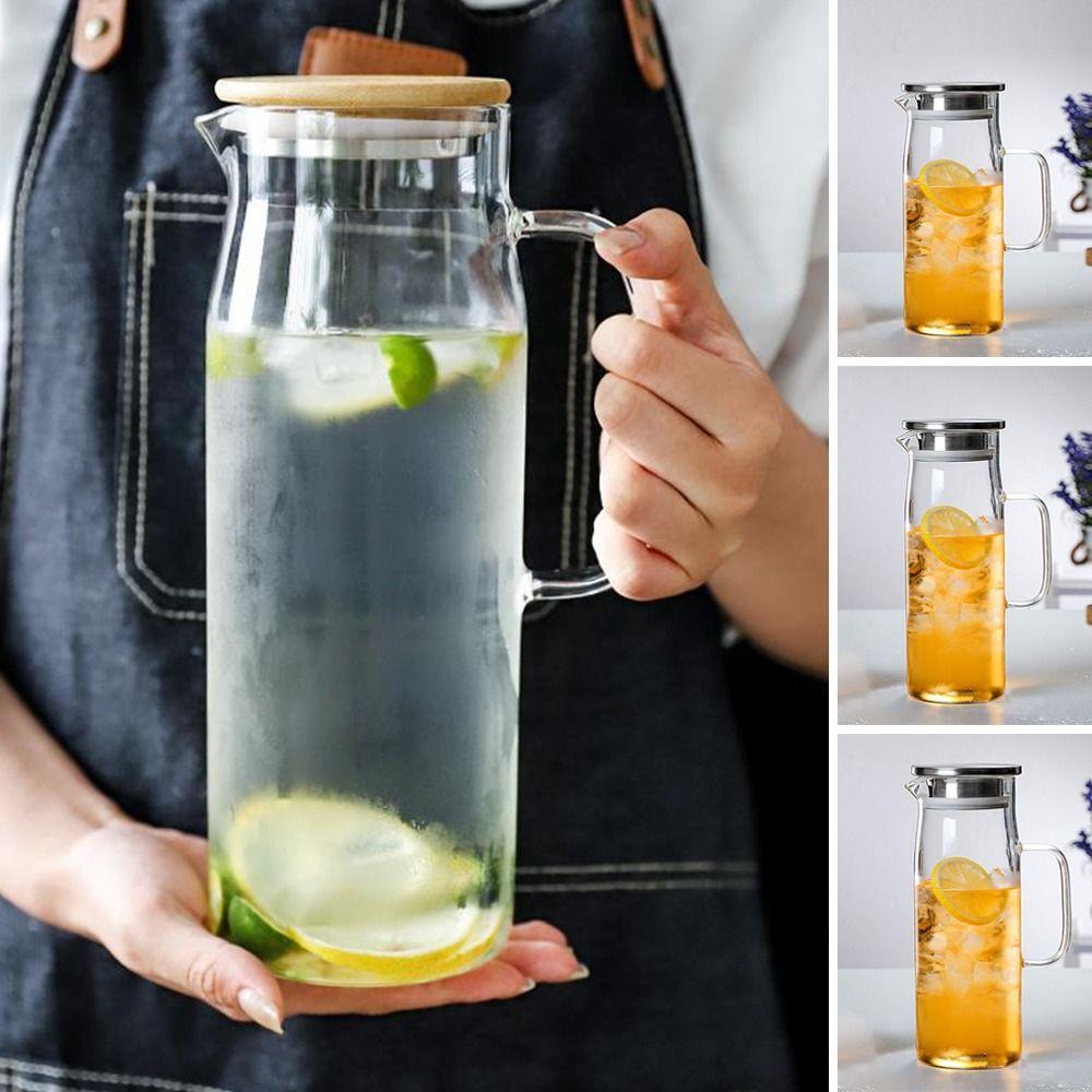 1/1.2/1.5L Transparent Summer Glass Teapot Heat-Resistant Flower Tea Set Puer Kettle Cup Home