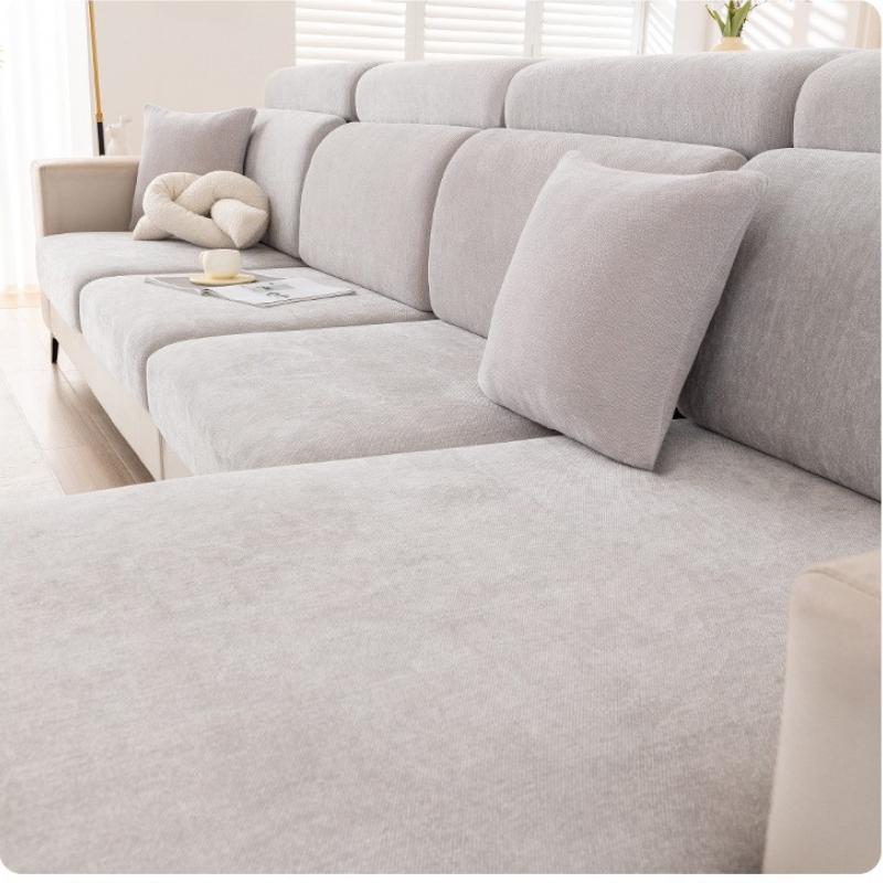 Universal Elastic Sofa Cover Full Backrest Headrest Slipcover Simple Style Chenille Seat Cushion Cover For Living Room Furniture
