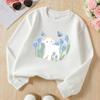 Kids Crewneck Sweatshirt, Cute Lamb Blue Tulips Butterfly Creative Print,Daily Casual Top for Spring & Autumn