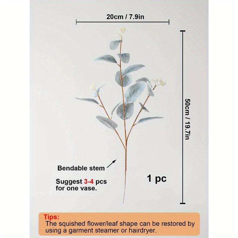 1 Pc Artificial Eucalyptus Stems Navy Blue Artificial Flower Silver Dollar Eucalyptus Leaves Plant Eucalyptus Branches Greenery For Flower