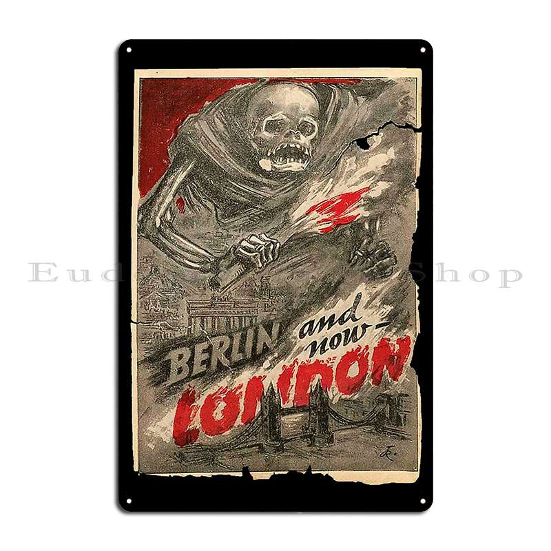 Ww2 German Propaganda Dropped Bombers Metal Sign Design Create Kitchen Home Iron Tin Sign Poster