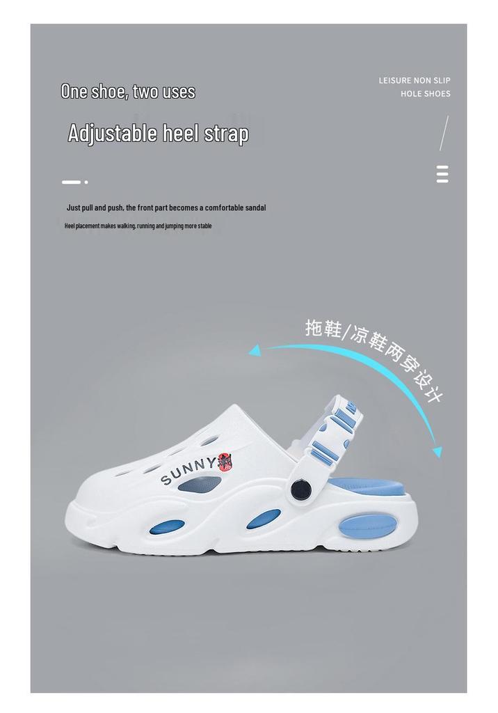 Men's Outdoor Thick-Soled Casual Sandals: Non-Slip Hole Shoes & Slippers for Beach or Autumn Wear