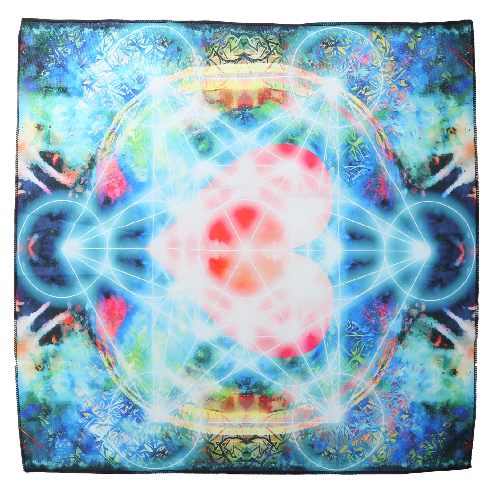

Tarot Card Tablecloth Altars Cloth Metatron Heart Astrologys Tablecloth Divinations Card Mat Tapestry Wall Decoration 50x50cm