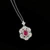 Luxury Jewelry Imitation Sri Lankan Sapphire Necklace Full Diamond High Carbon Diamond Treasure Pendant Collarbone Chain