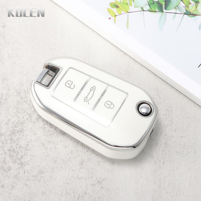 

New Tpu Car Flip Key Case Cover Shell For Peugeot 208 308 408 508 2008 3008 4008 5008 For Citroen C3 C4 Cactus C6 C8 Accessories