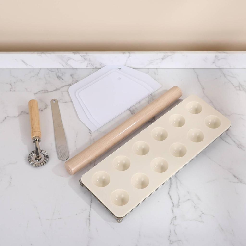 5 Pieces 12Hole Dumpling Former Aluminum Alloy Wrapper Cutter Versatile Pastry Rolling