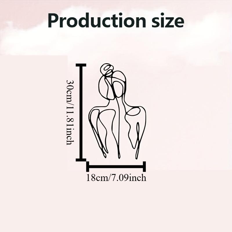 Minimalist Female Metal Wall Art Durable Coated Iron Decor For Gallery Studio Office Holiday Gift S/30CM/12Inch