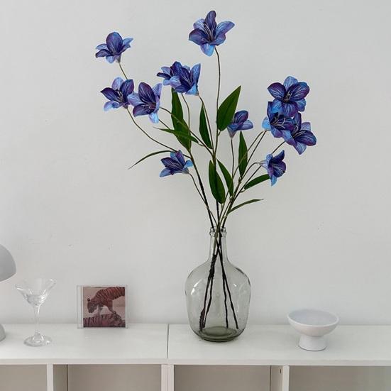 Yousheng Artificial Lily Flower 3 Heads Full Bloom Faux Lily Branch with Leaves Real Touch Fake Lilium Flower for DIY Wedding Bouquet Floral