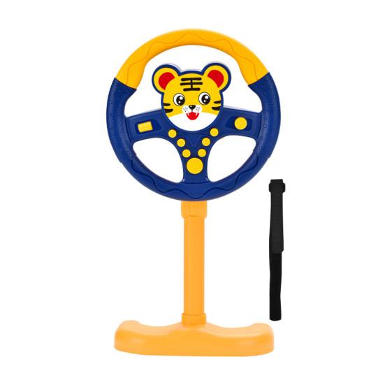 

Детский игрушечный руль для вождения автомобиля на заднем сиденье, интерактивная музыкальная игрушка для малышей, мальчиков и девочек, обучающий руль B синий