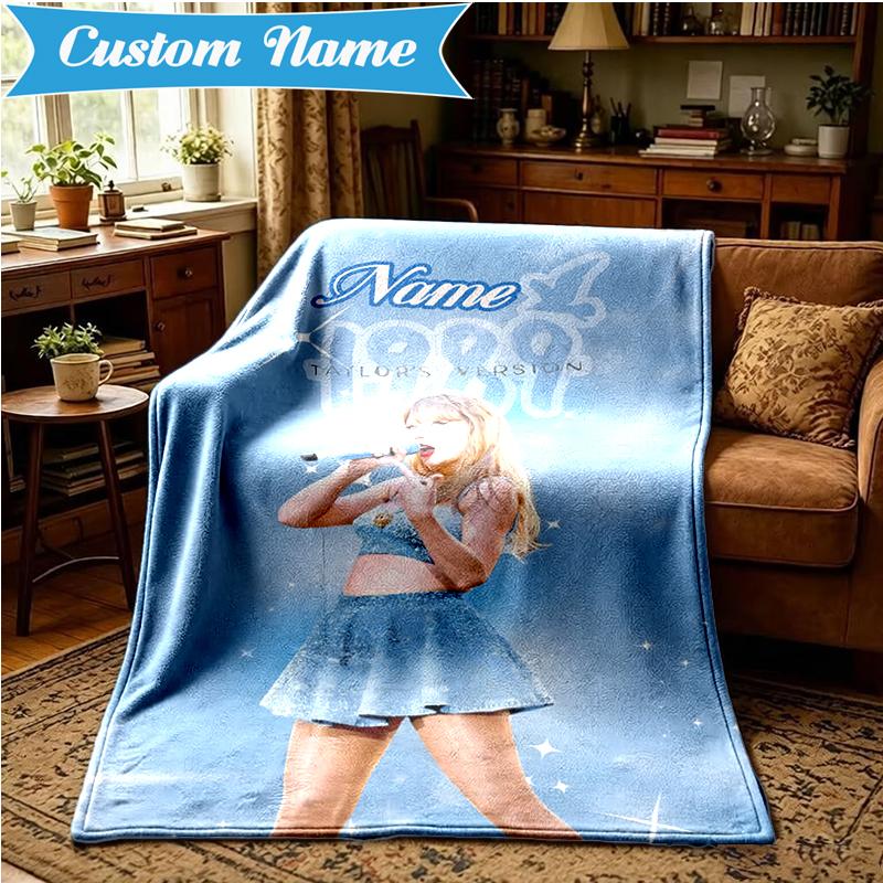 Custom Name Top singer Taylor Blanket Lightweight Ideal Bedding Blanket Perfect for Travel, Camping, Living Rooms, Sofas, Christmas gift