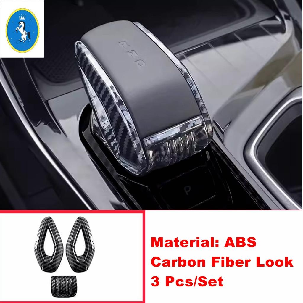 For Geely Boyue L  2024 ABS Carbon Fiber Steering Wheel / Window Glass Lift / Gear Shift Box Frame Cover Trim Accessories Gear Shift Box