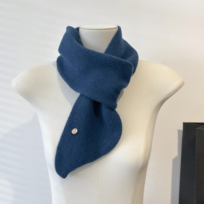 Exquisite Wool Knitted Scarf  Winter Warm Soft Solid Color Scarf Fashion Versatile Shawl