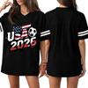 Short Sleeve Blouses for Women USA 2026 Graphic Womens Short Sleeve Shirts V Neck Casual Women's Short Sleeve Tops Loose Fit