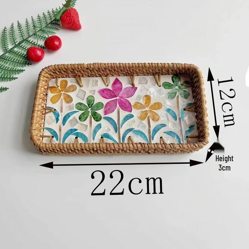 

Horned Pansy Woven Rattan Shell Storage Basket