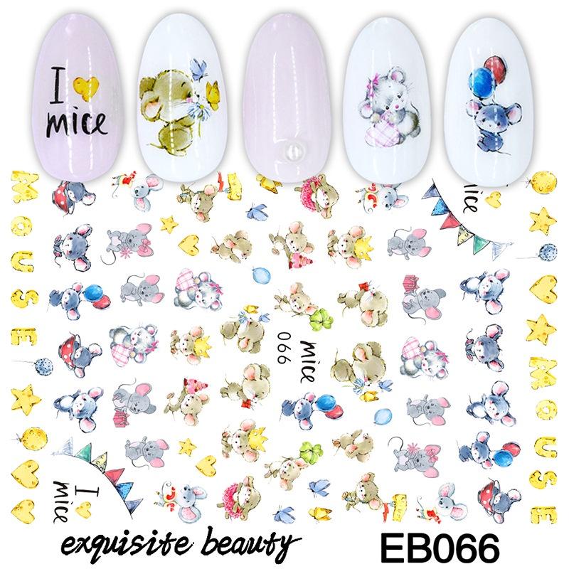 

1 лист милые кошки и мыши 3D наклейки для ногтей водонепроницаемые наклейки для дизайна ногтей «сделай сам»