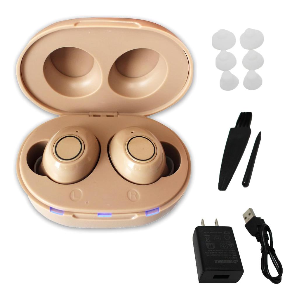 Tokyo Deco Rechargeable Hearing Left and Right Ear Integrated Charging and Approximately 4g Per Beige To 10 Hours of Continuous High USB 6 Volume