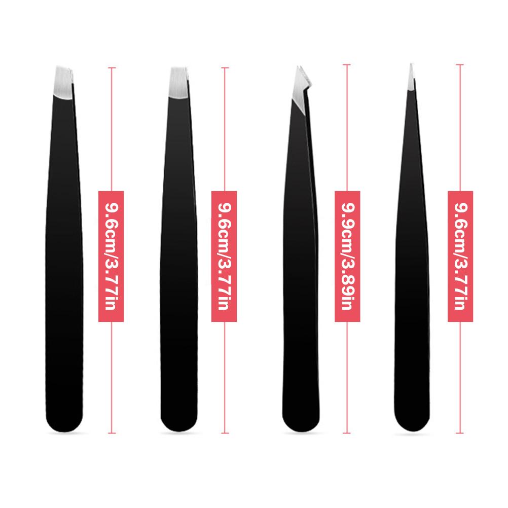4 Eyebrow Tweezers Set Stainless Steel Eyebrow Clip Stickers Double Eyelid Stickers Tweezers