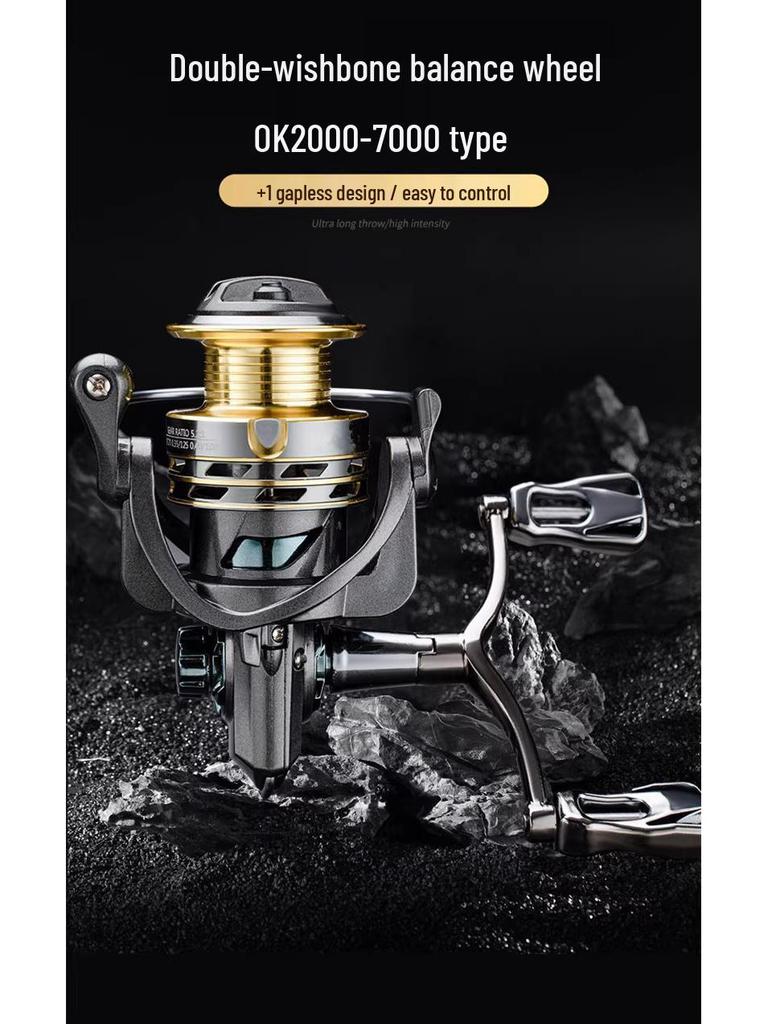 All-Metal Double Rocker Sea Fishing Reel - Long Cast, Gapless Design