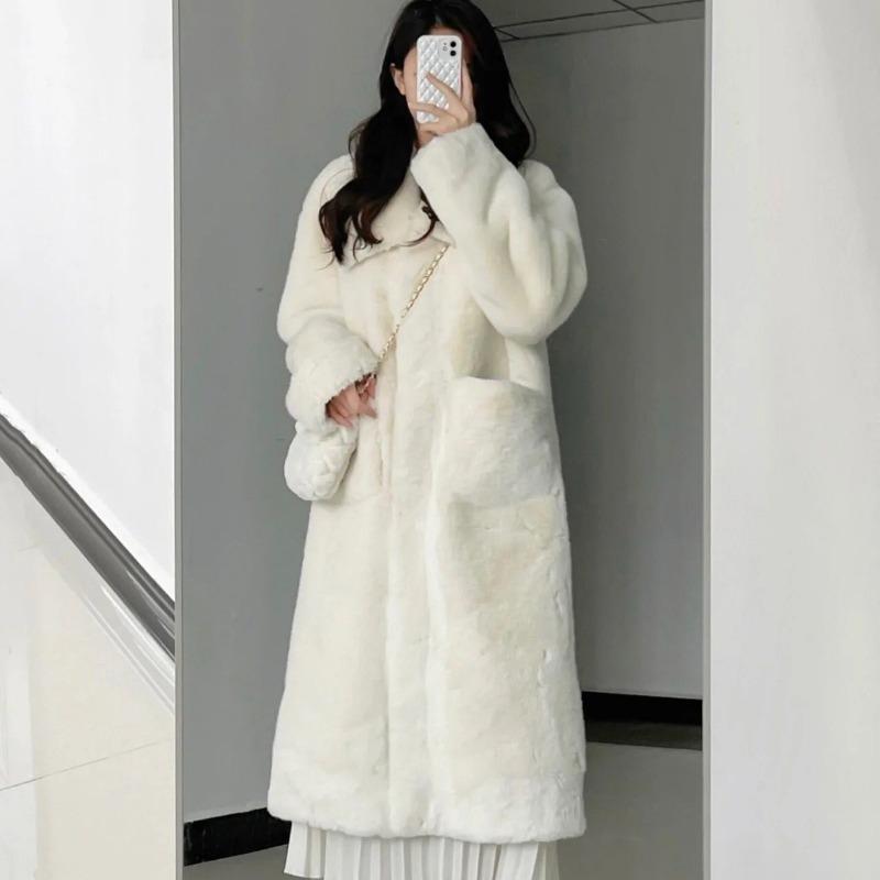 Fur Coat for Women Casual and Western-style Warm and Imitation Rabbit Hair Young and High-end Slim and Long Imitation Rabbit Hair New Trend of Coat